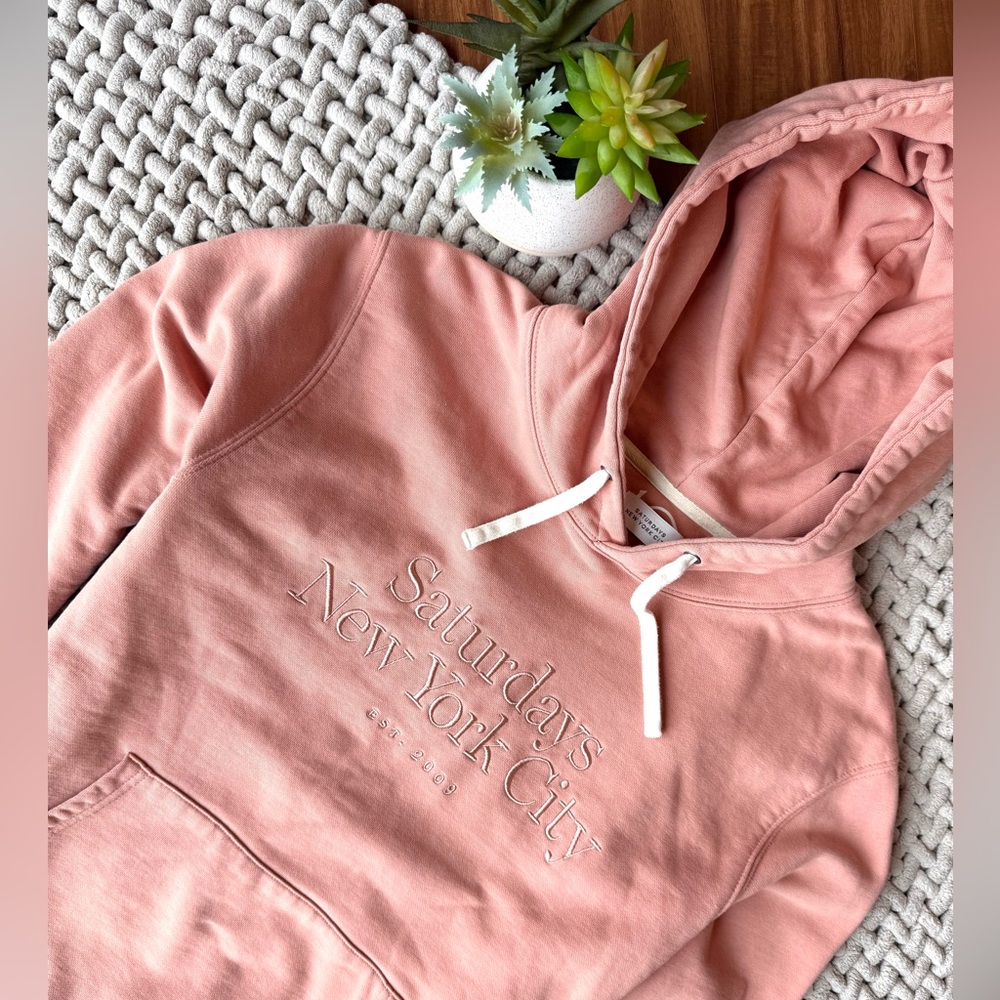 Saturdays NYC | Men’s Ditch Miller Standard Logo Cotton Hoodie Dusty Pink | M